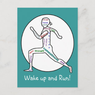 Kärlek Running Motivational Ord för Springer Vykort