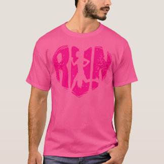 kärlek Running Rosa Heart Silhouette för Springer T Shirt
