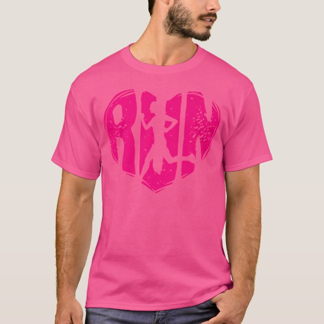 kärlek Running Rosa Heart Silhouette för Springer T Shirt (Framsida)