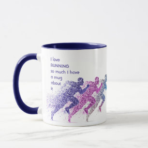 Kärlek RUNNING så mycket jag så mycket Roligt cite Mugg