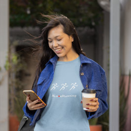 Kärlek Running-slogan-springer Tee