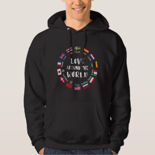 Kärlek runt om i världen Språk Hoodie