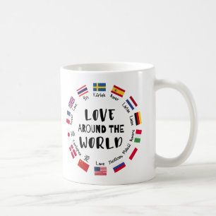 Kärlek runt om i världen Språk Kaffemugg