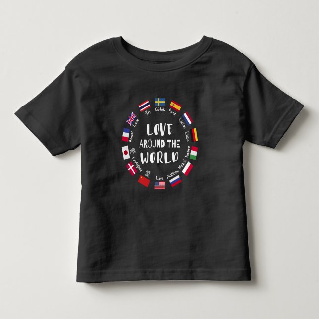 Kärlek runt om i världen Språk  T Shirt (Framsida)