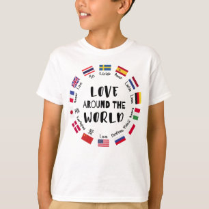 Kärlek runt om i världen Språk  T Shirt