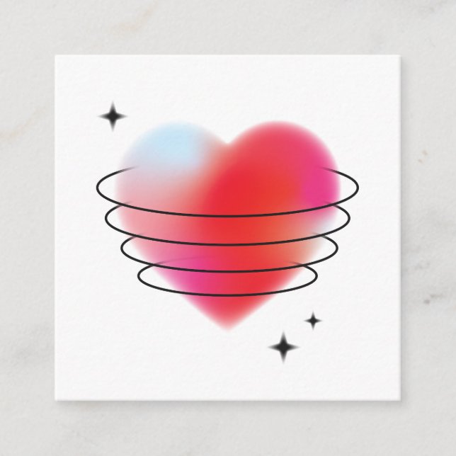 Kärlek rymd, röd valentinhjärta tilläggskort (Framsida)