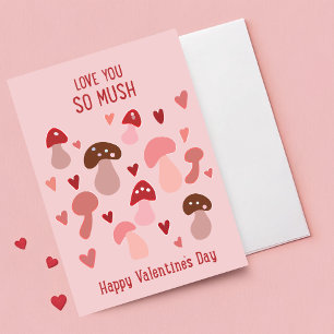 Kärlek så mush Mushroom Valentines day-kort Kort