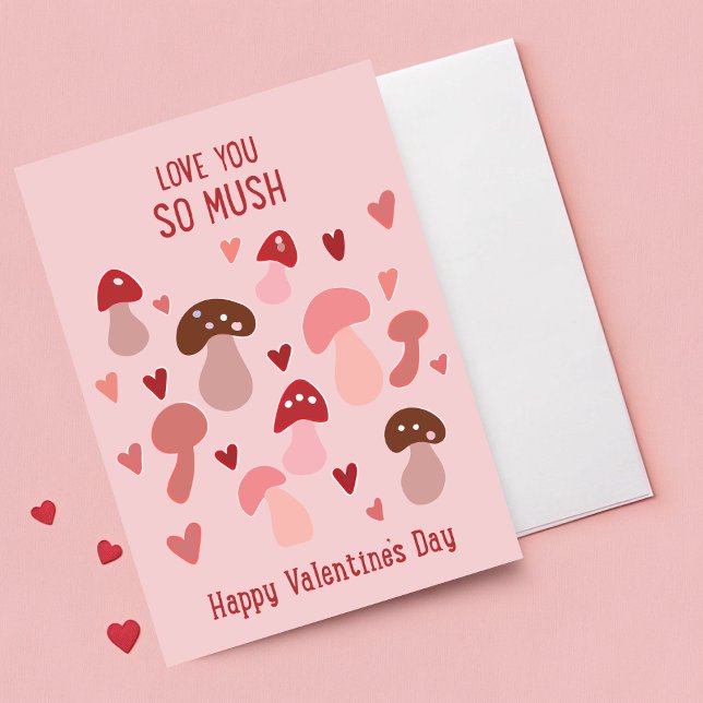 Kärlek så mush Mushroom Valentines day-kort Kort (Skapare uppladdad)