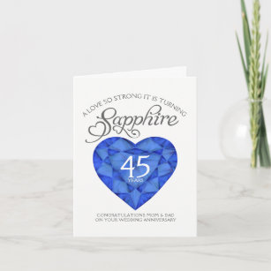 Kärlek så starkt safir 45-årsjubileum kort
