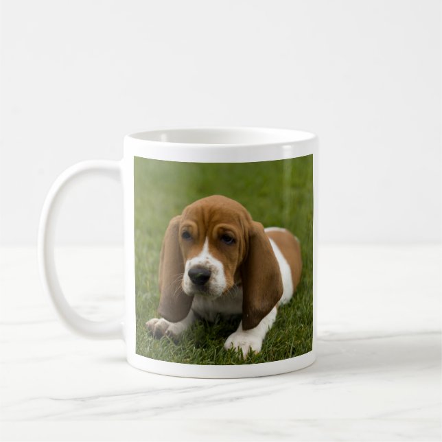 Kärlek-säcksäckskaffe (Hound Puppy Coffee) Mugg (Vänster)