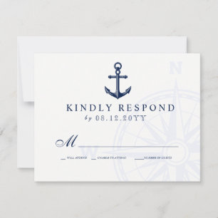 Kärlek Sail Anchor Nautical Bröllop OSA Kort