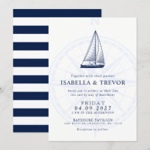 Kärlek Sail Vind Ro Nautical Wedding bjudande in