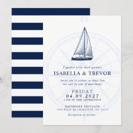 Kärlek Sail Vind Ro Nautical Wedding bjudande in Inbjudningar