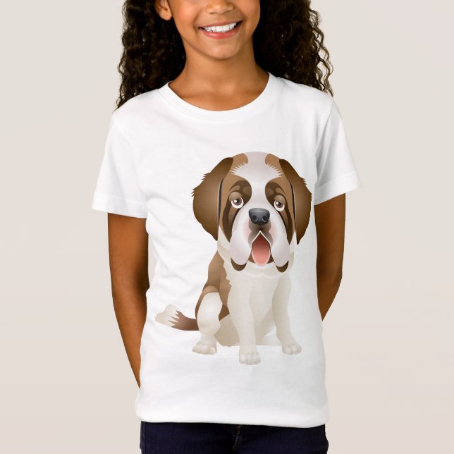 Kärlek Saint Bernard Puppy Hund Tee Shirt (Framsida)