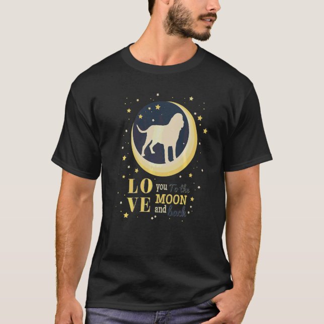 Kärlek Saint Huberts Hund Bloodhound till Måne T Shirt (Framsida)