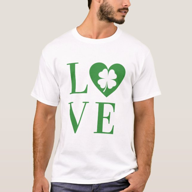 Kärlek Saint Patrick's day T Shirt (Framsida)