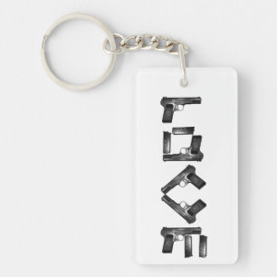 KÄRLEK samling BW 2-sidig monogram-nyckelkedja