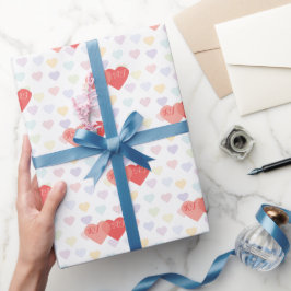 Kärlek Sammanflätade Hjärtan Anpassad Monogram Presentpapper