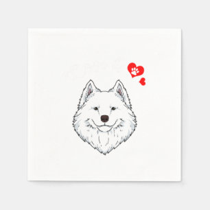 Kärlek Samoyed Hundägare Samoyed Tass Heart Gift Pappersservett