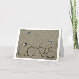 Kärlek Sand Writer Beach Card Helgkort
