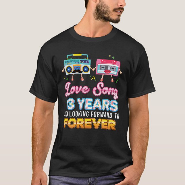 Kärlek Sång 13 år 13:e Bröllop-årsdagen T Shirt (Framsida)