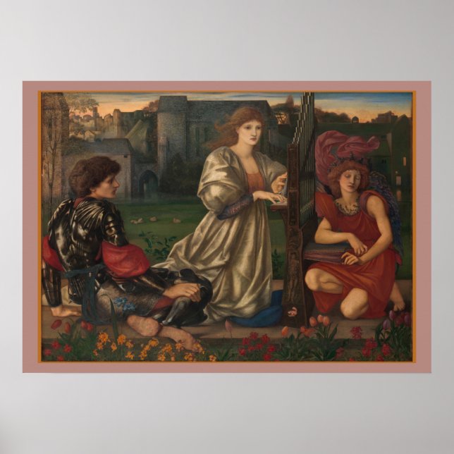 "Kärlek Sång" Edward Burne-Jones Pre-Raphaelite ar Poster (Framsidan)