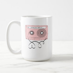 Kärlek Sång för You-Retro Valentines kassettband Kaffemugg