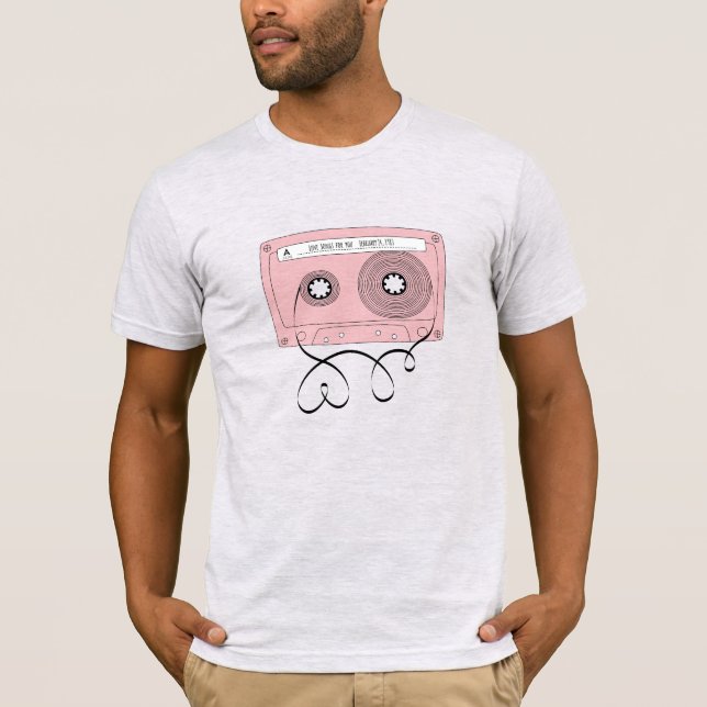 Kärlek Sång för You-Retro Valentines kassettband T Shirt (Framsida)