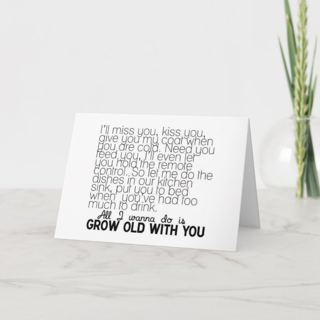 KÄRLEK SÅNG VILL VÄXA GAMLA MED DIG MISS U KORT (Framsida)