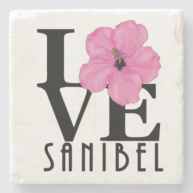 KÄRLEK Sanibel Rosa Stenunderlägg (Framsidan)