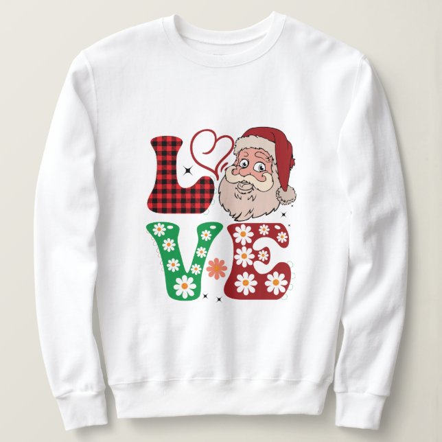 Kärlek Santa christmas sweatshirt T Shirt (Design framsida)