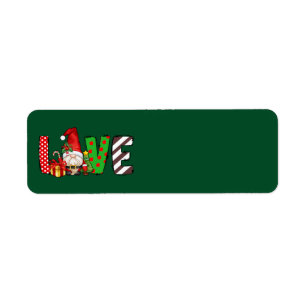 Kärlek Santa Gnome Adressetiketter Returadress Etikett