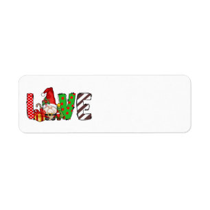 Kärlek Santa Gnome Adressetiketter Returadress Etikett