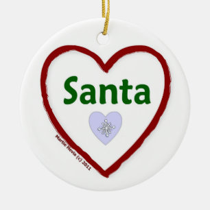 Kärlek Santa Julgransprydnad Keramik