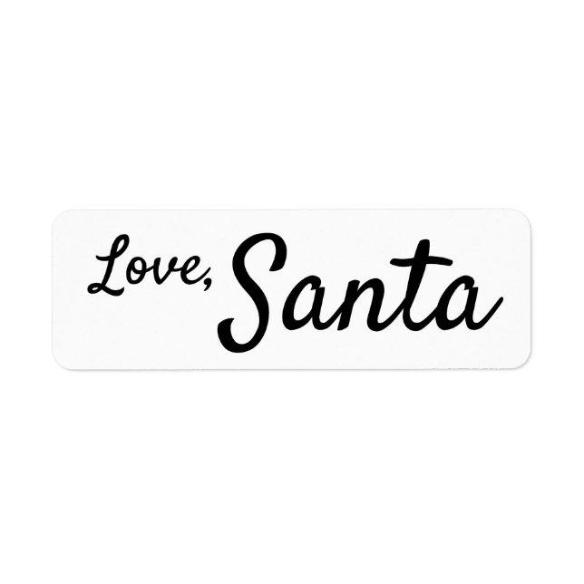 Kärlek, Santa Namnteckning Sticker Label Kids jul Returadress Etikett (Framsidan)