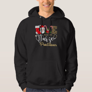 Kärlek Santa Nurse Practier Stethoscope Leopard Hoodie