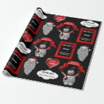 Kärlek Santa Personlig Namn & Plats  Presentpapper<br><div class="desc">Den kanske mest förväntade gåvan till ett barn varje jul är julklappen från Santa.  Lägg till julens och ge tomtens magi med den här roligten. Tomten,  snögubbar och namn och plats för anpassning. Färg i presentfigursättningen kan ändras i "anpassningsläge".  Glad helg!</div>