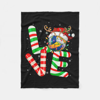 Kärlek Santa Reindeer Volleyball Boll Verktyg Colo Fleecefilt
