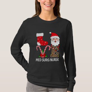Kärlek Santa Stethoscope Med Surg Nurse Leopard T Shirt