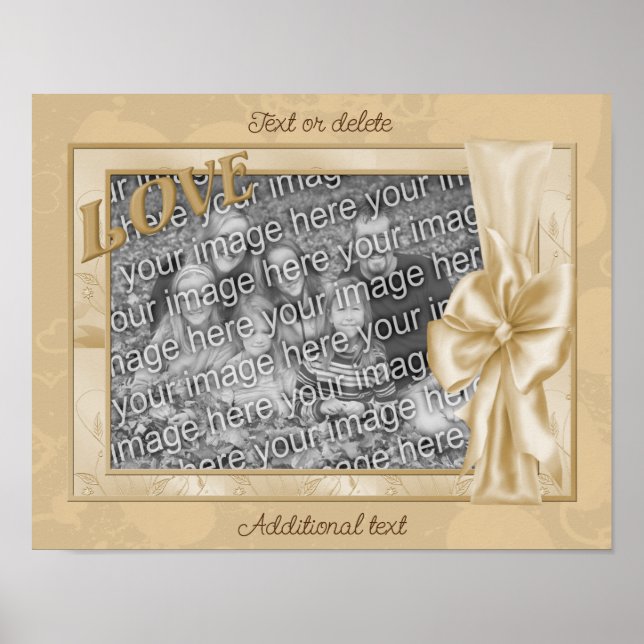 Kärlek Satin Bow Ram Skapar ditt eget foto Poster (Framsidan)