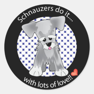 Kärlek Schnauzer Runt Klistermärke