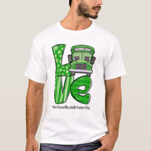 Kärlek School Buss Driver Life Irish Shamrock St T Shirt