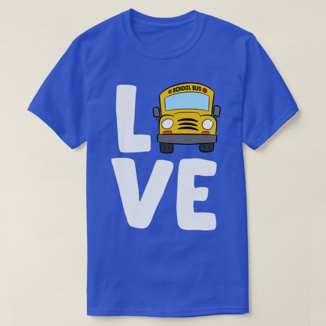 Kärlek School Buss Driver Schoolbus Funny Busdrive T Shirt (Design framsida)