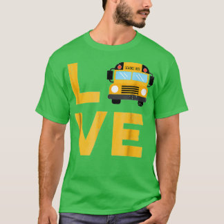 Kärlek School Buss Driver Typography Gift T Shirt