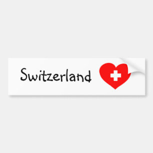 Kärlek Schweiz - schweiziska stötfångare Bildekal