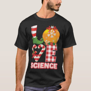 Kärlek Science Santa Elf Ugly Sweater Teacher Kris T Shirt