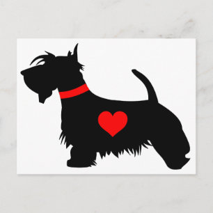 Kärlek scottie hund vykort