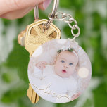 Kärlek Script My Baby Photo Nyckelring<br><div class="desc">Ditt baby-foto på en nyckelkedja! Ladda upp din egen bild för att skapa din nyckelkedja för dig själv eller ge som en gåva till familj,  vänner,  föräldrar och mor- och farföräldrar! Ord kärlek i ett checkskript visas över fotot.</div>