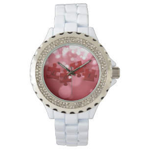 Kärlek Script Puzzle Delar Armbandsur