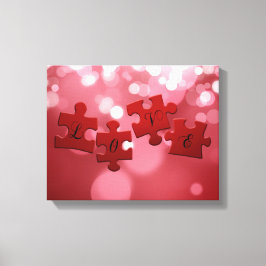 Kärlek Script Puzzle Delar Canvastryck